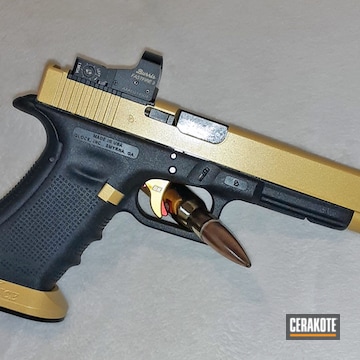 Glock 17 Cerakoted Using Cerakote Glacier Gold 