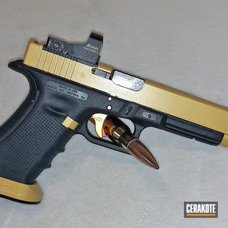 Powder Coating: Glock,S.H.O.T,CERAKOTE GLACIER GOLD  C-7800,Custom Glock,Glock 17