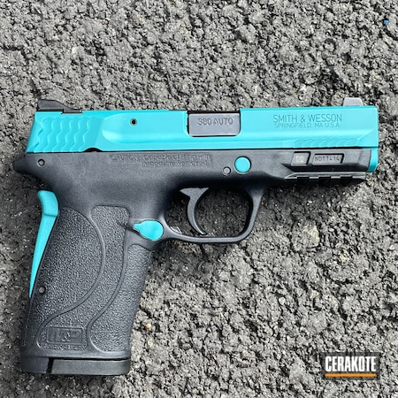 Powder Coating: Smith & Wesson,M&P Shield EZ,S.H.O.T,.380,AZTEC TEAL H-349