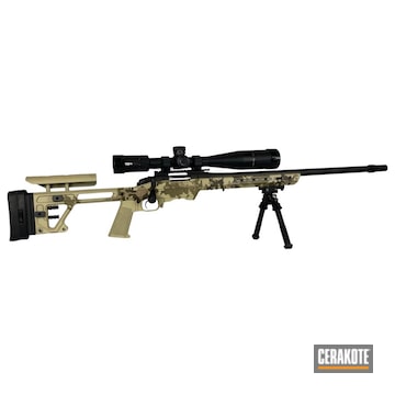Custom Camo Long Range Rifle Cerakoted Using Springfield® Fde, Desert Sand And Chocolate Brown