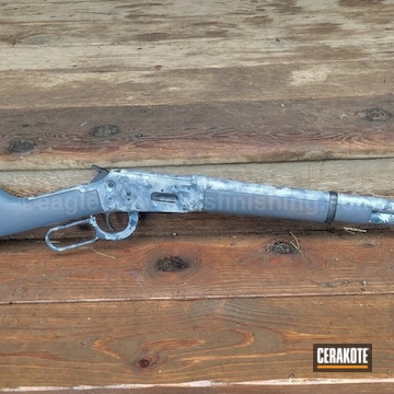 Lever Action Rifle Cerakoted Using Kel-tec® Navy Blue, Socom Blue And Multicam® Dark Grey