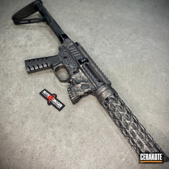 Custom Ar Build Cerakoted Using Gun Metal Grey, Sniper Grey And Graphite Black