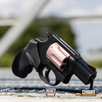 Taurus Revolver Cerakoted Using Graphite Black And Pink Champagne