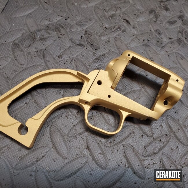 Revolver Frame Cerakoted Using Gold
