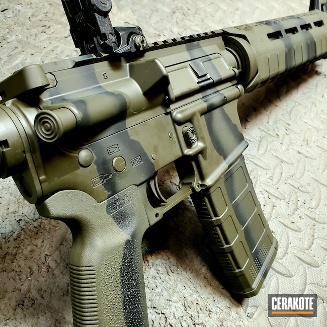 AR-9 Cerakoted using Magpul® O.D. Green, Multicam® Bright Green and Coyote  Tan