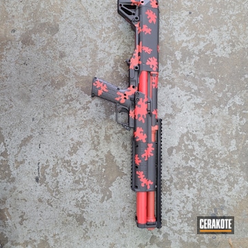 Shotgun Cerakoted Using Graphite Black And Firehouse Red