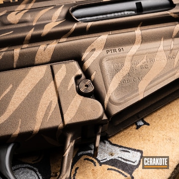 Custom Tiger Stripe Ar Cerakoted Using Barrett® Brown, Midnight Bronze And Desert Sand