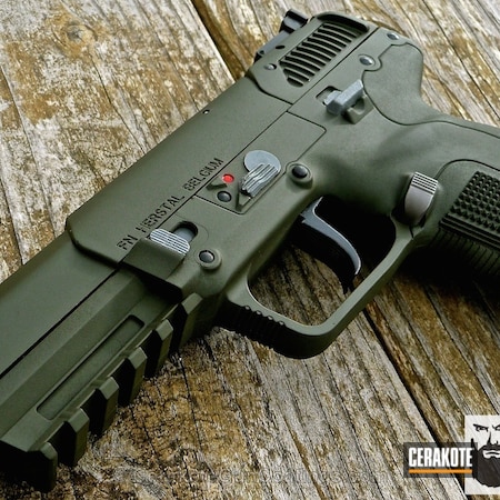 Powder Coating: Handguns,FN Mfg.,O.D. Green H-236