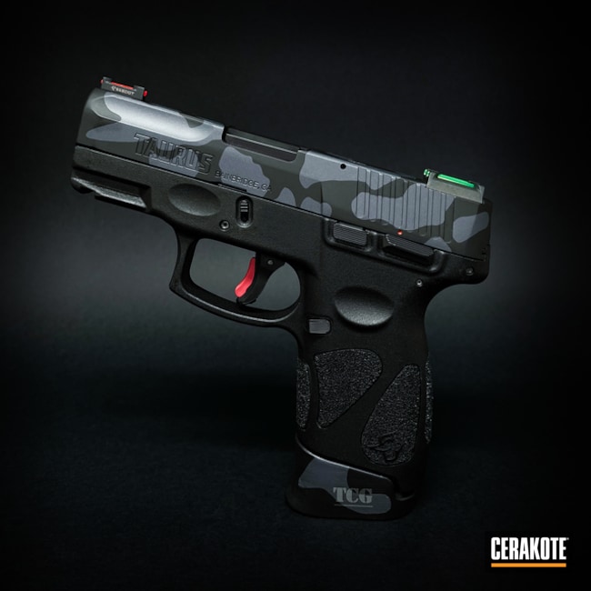 Taurus G2c Pistol Cerakoted Using Fire, Graphite Black And Glock® Grey