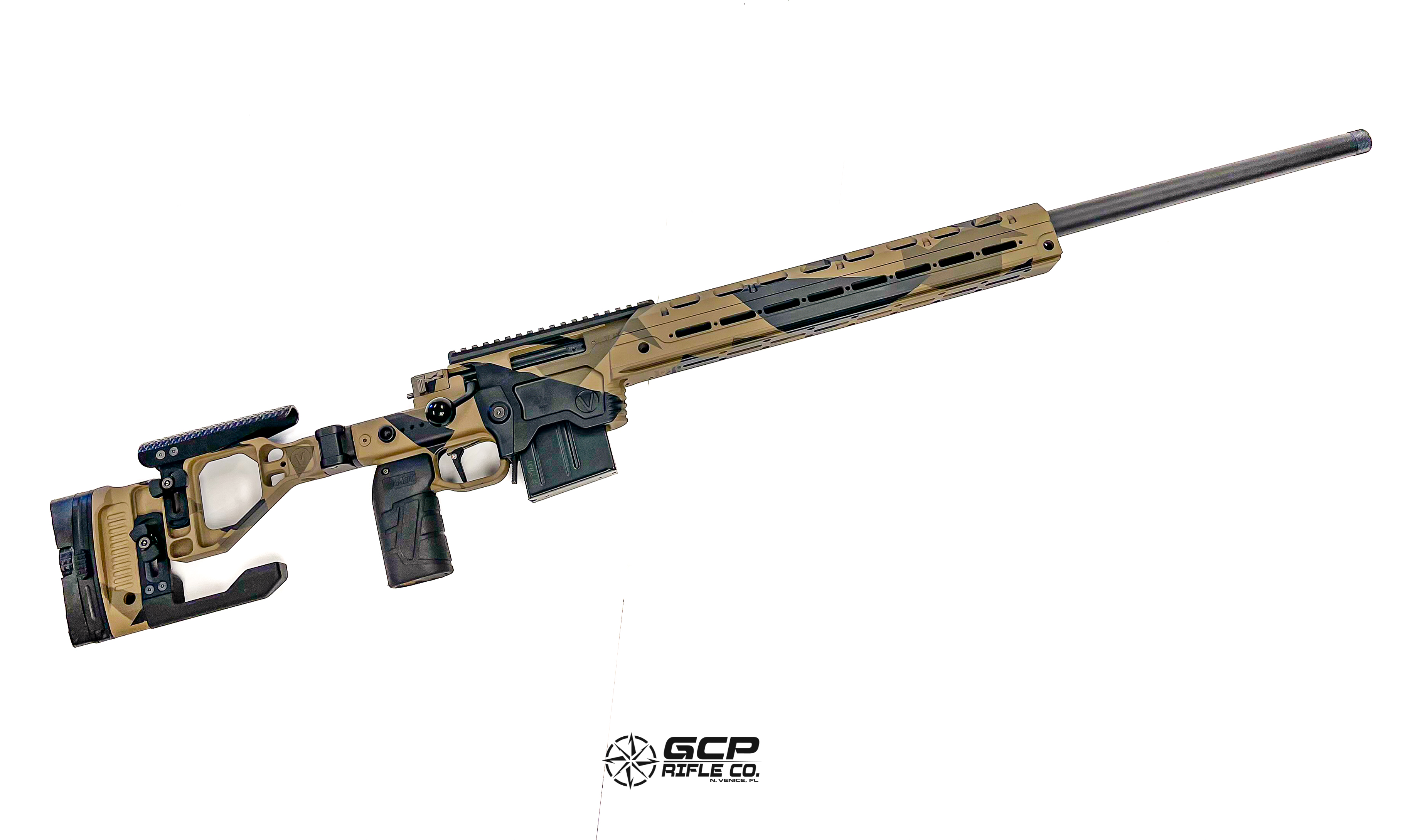 Custom Splinter Camo Precision Rifle Cerakoted using Armor Black | Cerakote