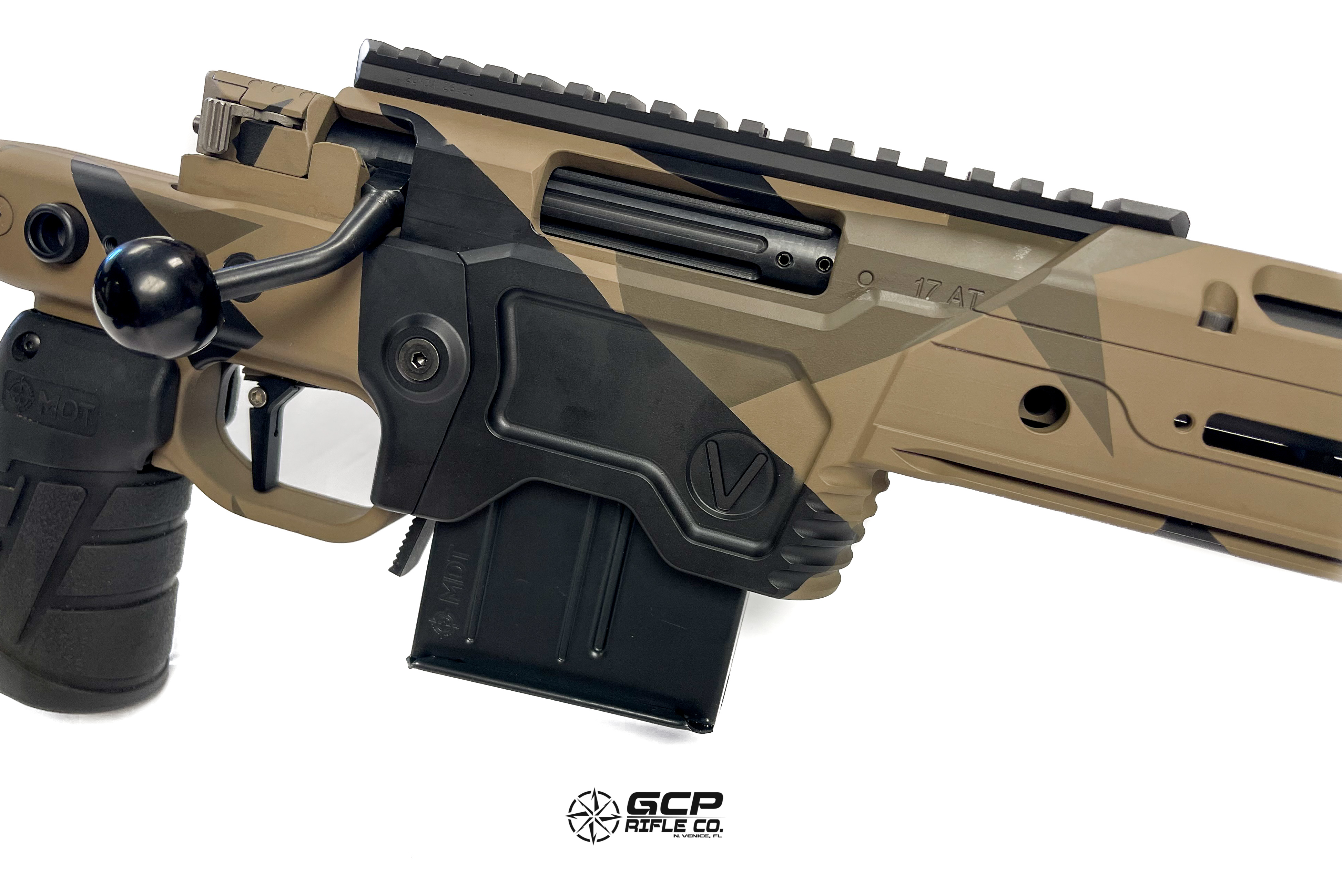 Custom Splinter Camo Precision Rifle Cerakoted using Armor Black | Cerakote