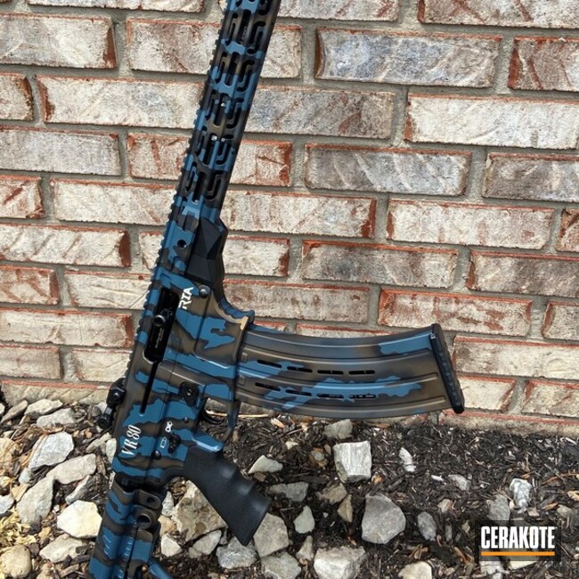 Custom Ar Cerakoted Using Burnt Bronze And Blue Titanium
