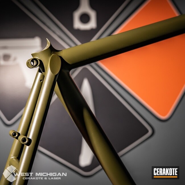 Bicycle Frame Cerakoted Using O.d. Green