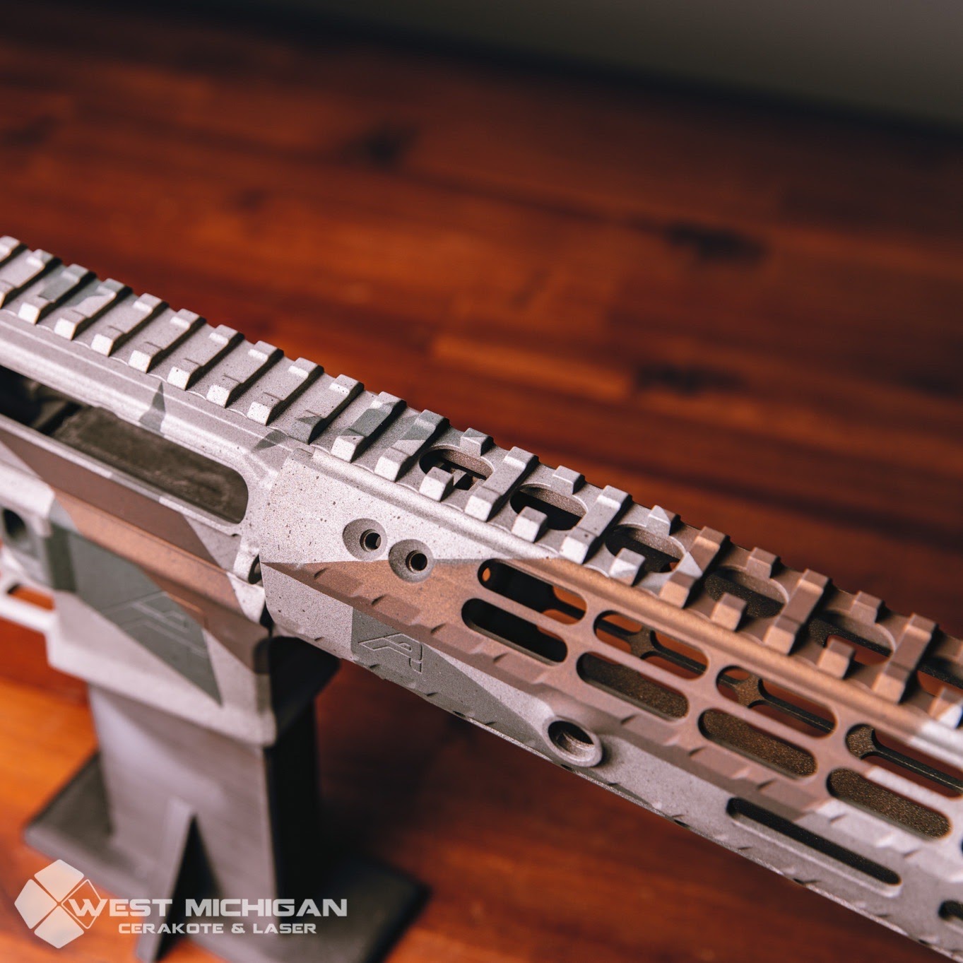 Splinter Camo AR Builders Set Cerakoted using Midnight Bronze, Platinum ...