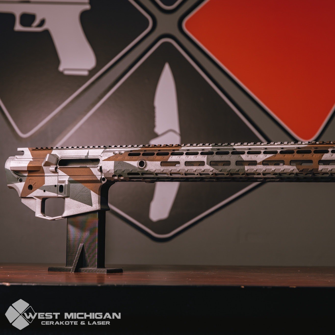 Splinter Camo AR Builders Set Cerakoted using Midnight Bronze, Platinum ...