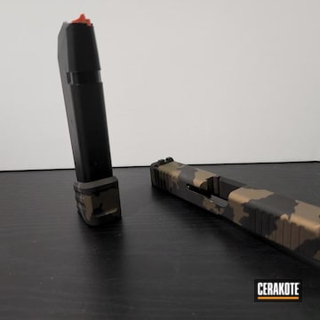 Custom Camo Glock 45 Slide Cerakoted Using Graphite Black And Burnt Bronze