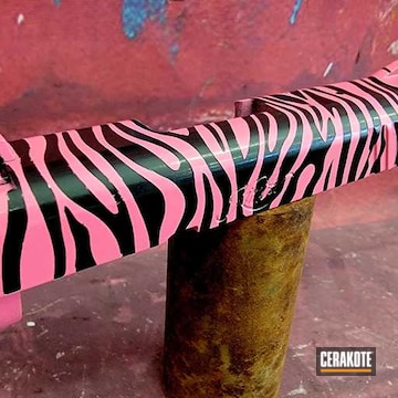 Kimber Pistol Slide Cerakoted Using Prison Pink And Graphite Black