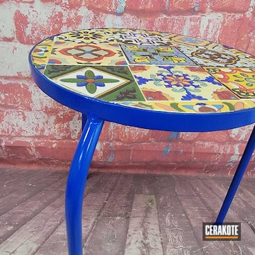 Table Frame Cerakoted Using Blue Flame