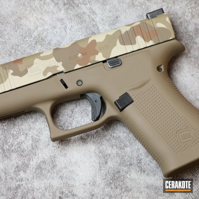 Custom Camo Glock 43x Cerakoted Using Fs Brown Sand, Coyote Tan And Copper Brown