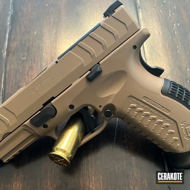 Springfield Armory Xmd Cerakoted Using M17 Coyote Tan