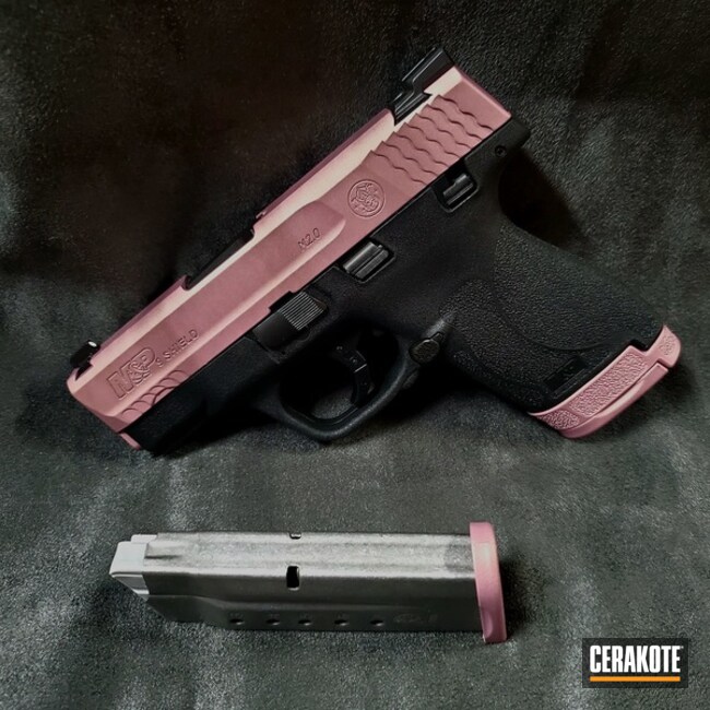 Smith & Wesson M&p Shield Cerakoted Using Pink Champagne