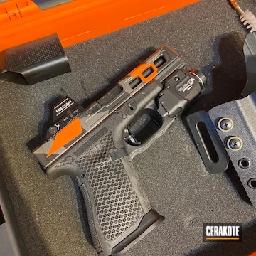Splinter Camo Glock 19 Cerakoted Using Hunter Orange, Graphite Black And Tungsten
