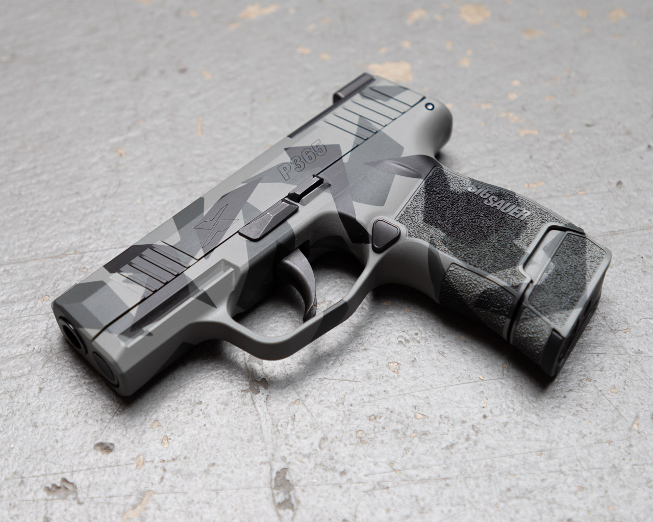 Splinter Camo Sig Sauer P365 Cerakoted using Sig™ Dark Grey, Battleship ...