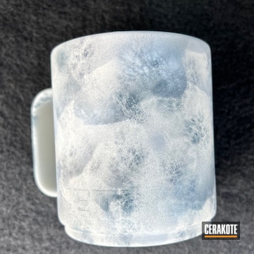 Yeti Mug With Marbled Look Cerakoted Using Magpul® Stealth Grey, Stormtrooper White And Battleship Grey