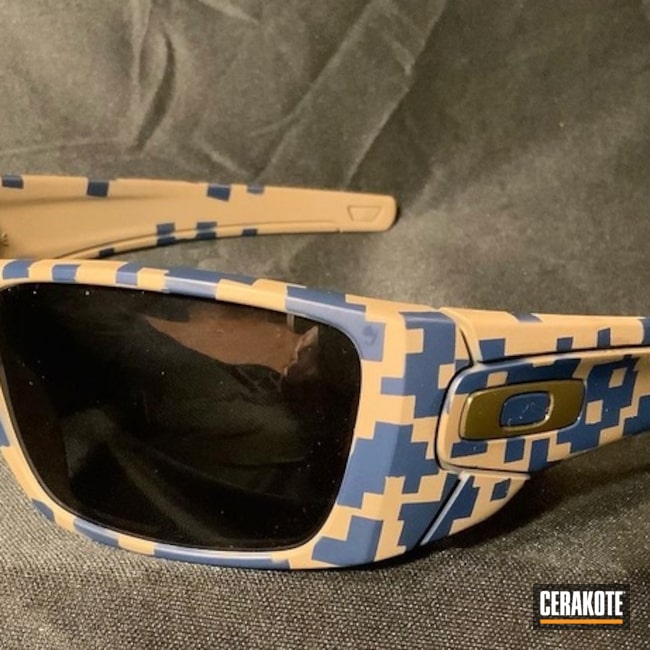 Custom Oakley Sunglasses  Cerakoted Using Kel-tec® Navy Blue And Magpul® Flat Dark Earth