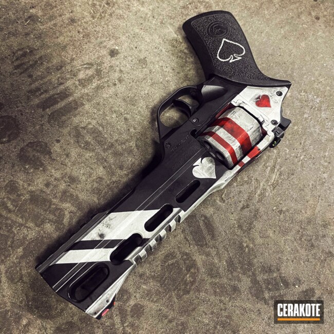 Ace Of Spades Revolver Cerakoted Using Crimson And Frost