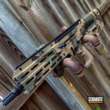 Tavor With The Camo Treatment Cerakoted Using Forest Green And Benelli® Sand