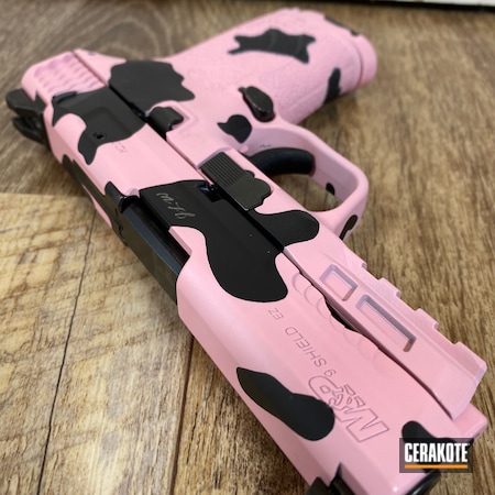 Powder Coating: Smith & Wesson M&P Shield,Pink,Bazooka Pink H-244,S.H.O.T,Pistol,Armor Black H-190,M&P,M&P Shield 9mm