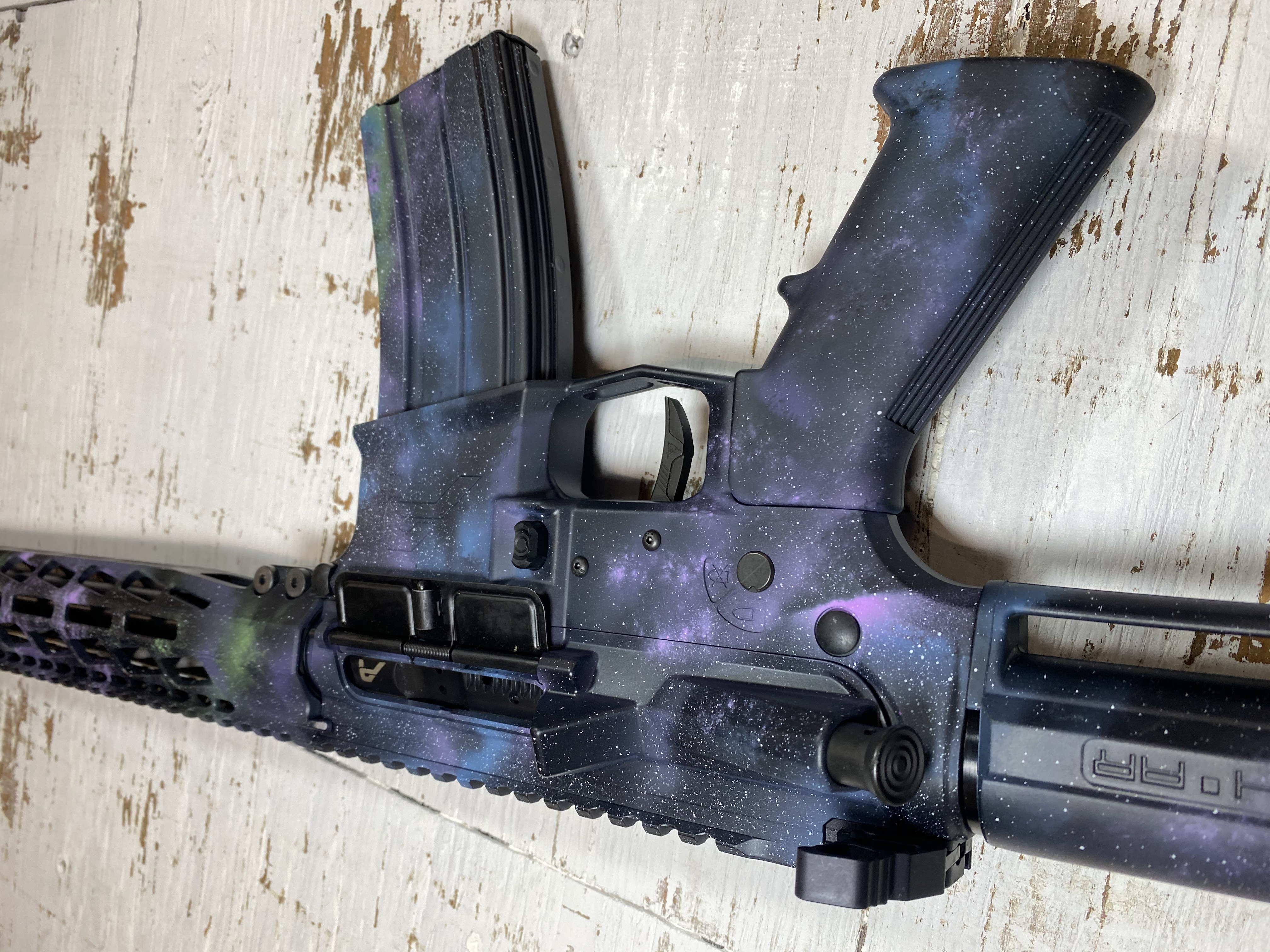 Blue Raspberry Cerakote Galaxy Theme AR Cerakoted using Periwinkle, Blue Raspberry and Parakeet ...