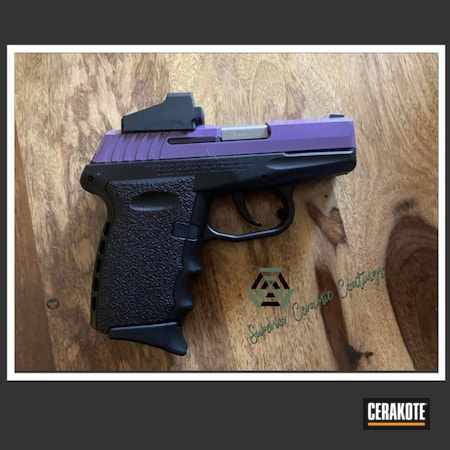 Powder Coating: Slide,cpx2,S.H.O.T,Bright Purple H-217,Handgun,SCCY,Cerakote FX MYSTIQUE FX-105
