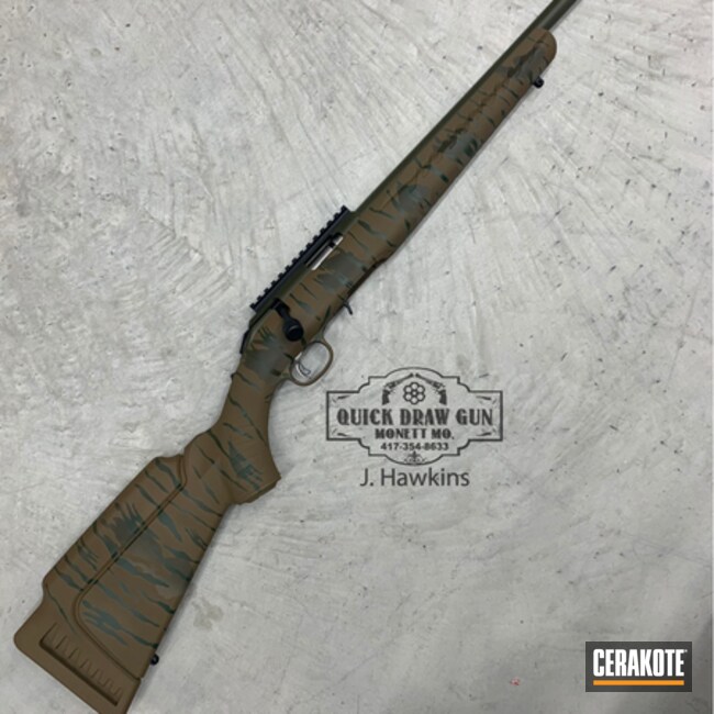 Bolt Action Rifle Cerakoted Using Springfield® Fde, Highland Green And Magpul® O.d. Green