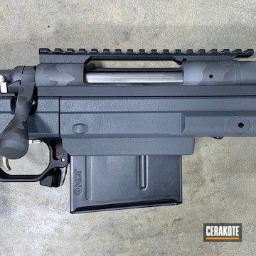Remington 700 Cerakoted Using Hidden White, Sniper Grey And Graphite Black