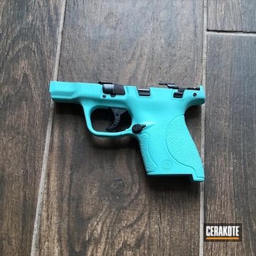 Smith & Wesson Pistol Frame Cerakoted Using Robin's Egg Blue