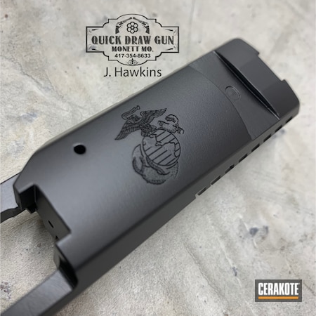 Powder Coating: 9mm,Graphite Black H-146,Custom Slide,S.H.O.T,Pistol,Semi Auto,Pistol Slide