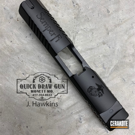 Powder Coating: 9mm,Graphite Black H-146,Custom Slide,S.H.O.T,Pistol,Semi Auto,Pistol Slide