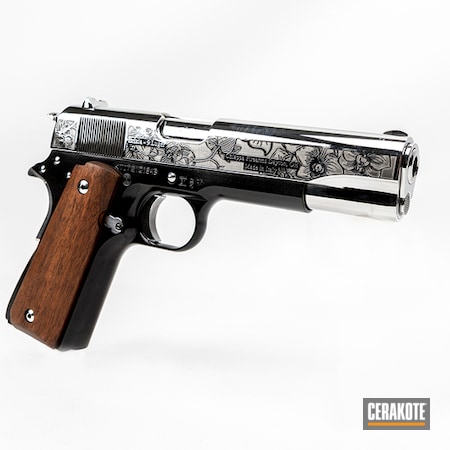 Powder Coating: 9mm,1911,Polished,Gloss Black H-109,S.H.O.T,Pistol,LASERENGRAVED,Charles Daly
