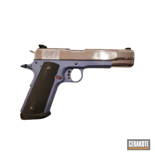 Remington 1911 Cerakoted Using Polar Blue