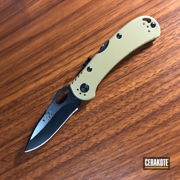 Buck Knife Cerakoted Using Coyote Tan And Midnight Blue