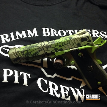 Cerakoted H-256 Desert Verde With H-168 Zombie Green And H-214 Smith's Grey