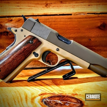 Rock River 1911 Cerakoted Using Patriot Brown And Coyote Tan