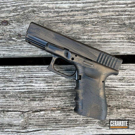 Powder Coating: 9mm,Graphite Black H-146,Distressed,S.H.O.T,Glock 19,Custom Handgun,Burnt Bronze H-148