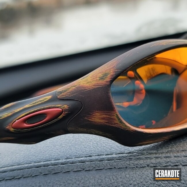 Cerakoted: Sunglasses,Oakley,#custom,Graphite Black H-146,MATTE CERAMIC CLEAR MC-161,Hunter Orange H-128,Oakley Frames,SUNFLOWER H-317