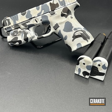 Custom Camo Glock, Cerakoted Using Hidden White, Multicam® Dark Grey And Shimmer Aluminum