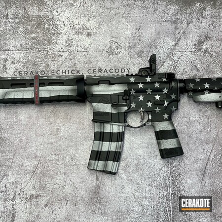 Powder Coating: Graphite Black H-146,AR,S.H.O.T,Sons of Liberty,Crushed Silver H-255,AR Pistol,.223,Flag Theme