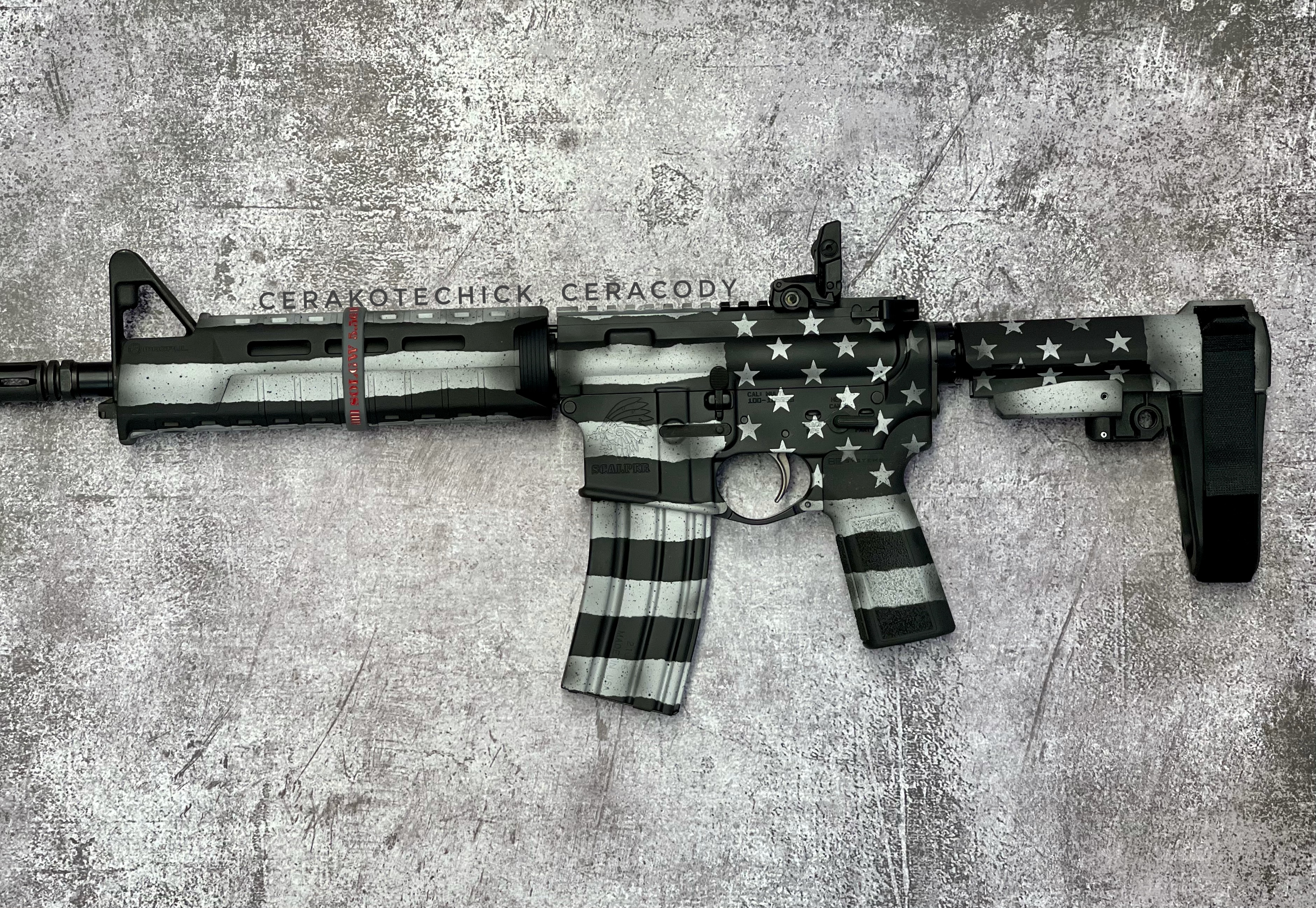 Custom Flag AR Build, Cerakoted using CRUSHED SILVER and GRAPHITE BLACK ...