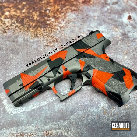 Powder Coating: Hunter Orange H-128,glock clone,Graphite Black H-146,S.H.O.T,Dagger,Pistol,PSA,Splinter Camo